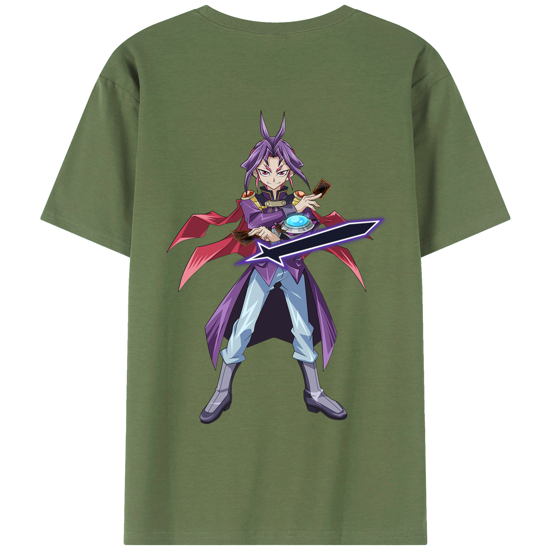 （画像用） 遊☆戯☆王 Yu-Gi-Oh! 綿100％ メンズ半袖Tシャツ（バックプリント） 通気性